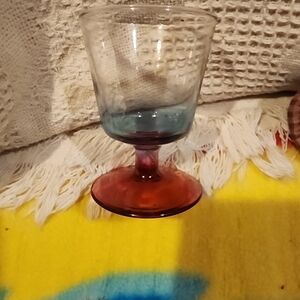 Source Unknown Blue and Red Glass Goblet